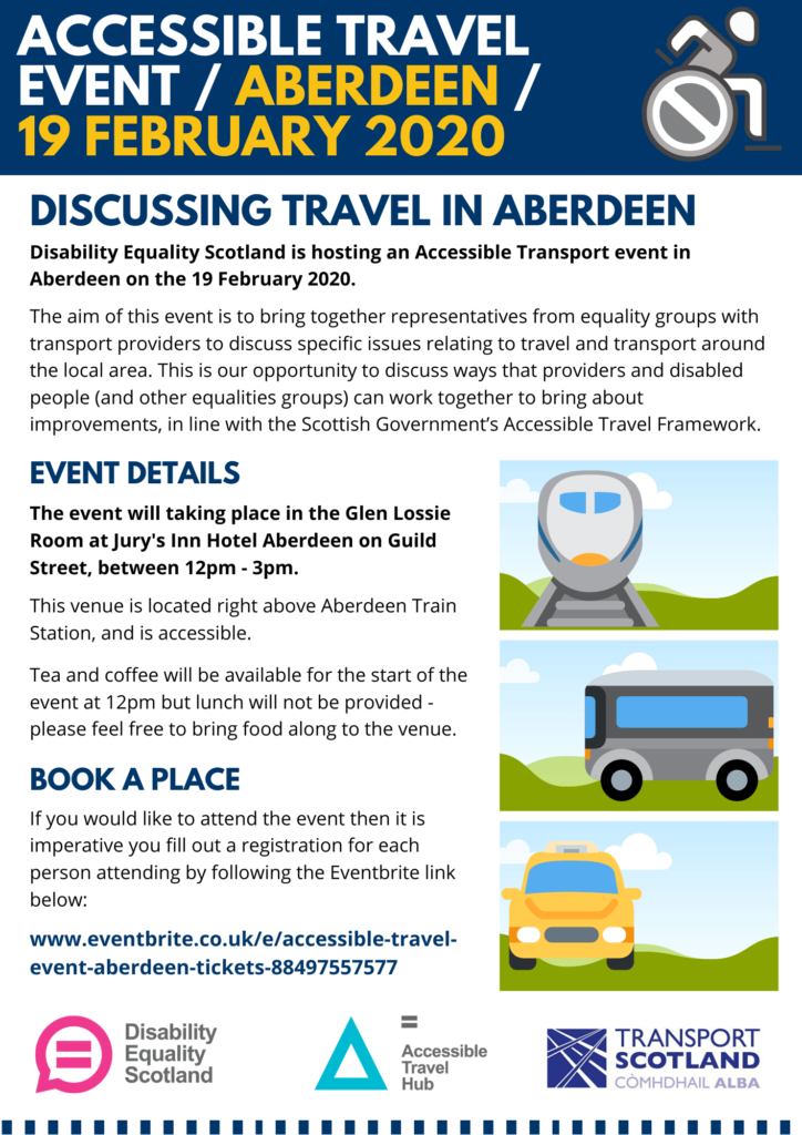 Poster promoting Aberdeen Accessible Travel Event