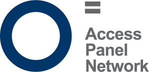 Access Panel logo, a blue circle with text Access Panel Network